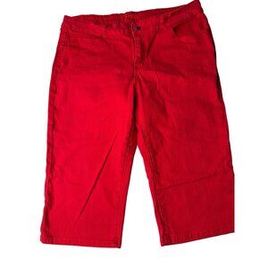 5ive Womens Red Capri Pants Size 16 Cotton-Polyester Blend